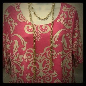 Flowy pink and Ivory dress